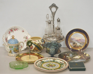 Lot 96 - Group lot Ceramics & Glass inc Sadler Teapot - Fishing, Royal Alber