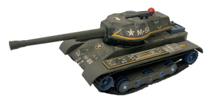 Lot 132 - Vintage Japanese Modern Toys Pressed tin battery operated M-99 Tank wi
