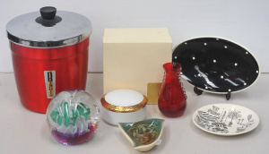 Lot 146 - Small Lot of Retro Glass & Ceramics incl Small Whitefriars Ruby Gl