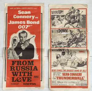 Lot 151 - 2 x 1960s James Bond 007 Daybill cinema posters inc From Russia with L