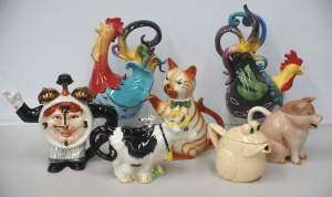 Lot 162 - Group lot Novelty ceramic Teapots inc Otagiri Japan Pig & Frog, En