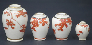 Lot 172 - 4 miniature Japanses satsuma urns (inc a pair) depicting autumnal Japa
