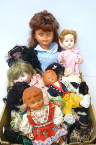 Box Lot of Mostly Vintage Dolls inc, Pedigree Walker, Large Regal, 2 x Rubber, M