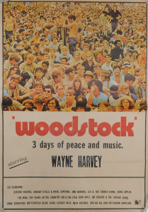 Vintage original unframed c1970 Woodstock Documentary Film Poster - 3 Days of pe