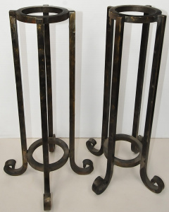 Lot 2 - Pair of Industrial Heavy Metal Plant Stands - Approx 70cm H