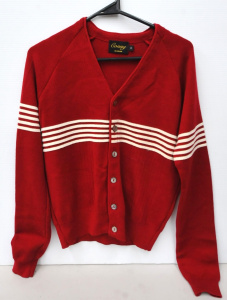 Lot 8 - 2014 Re-issue Conny Label Sharpie cardigan - near New, Maroon w white st