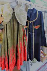 Lot 10 - 2 x Pces Vintage Costume Clothing - incl Gold metallic thread Flame ski