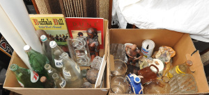 Lot 37 - 2 x boxes Mixed items - Pottery, Glassware incl Mikasa Modernist Vases,