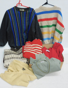 Lot 44 - Box lot of vintage knitwear including woollen, Pringle, made in Scotlan