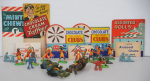 Lot 49 - Lot of vintage toys inc 3 x early 20thC die-cast machine gunners, Brita