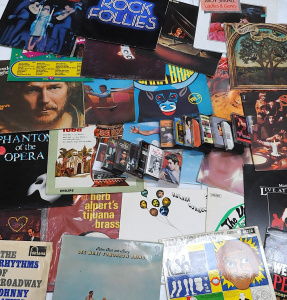 Lot 72 - Box lot of Vintage Assorted Vinyl Records & Cassettes incl The Beac