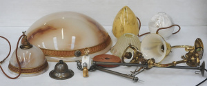 Lot 84 - Box lot of vintage and vintage style light fittings and shades inc anti