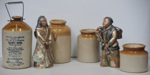 Lot 106 - Mixed lot of 4 stoneware vessels inc early 20thC Sharp Bros Australia