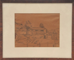 Lot 125 - William Wiebenga (1910 - 1974) Framed Pencil Drawing - Landscape with