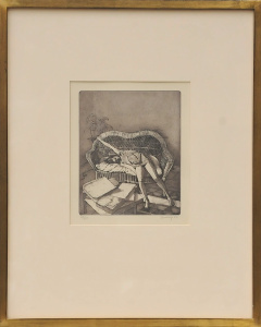 Lot 127 - Brian James Dunlop (1938 - 2009) Framed Etching & Aquatint - Girl