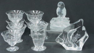 Lot 159 - Group lot of Cystal inc Signed Mats Jonasson Sweden Marlin Fish Paperw