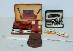 Lot 174 - Group of vintage items inc Dinky die-cast Ford sedan and caravan, Stir