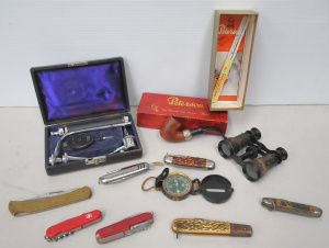 Lot 176 - Lot of Vintage Pocket Knives & Other Items incl Swiss Army Knives,