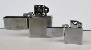 Lot 184 - 2 x vintage c1950 - 60s Oversized chromed plated Zippo style windproof