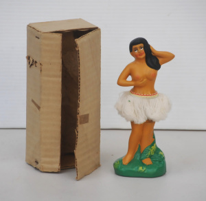 Lot 187 - Boxed vintage c1960s ceramic 'Dancing Hula Girl' figure - made in japa