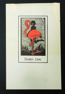 Lot 192 - Unframed and unsigend woodblock bookplate for Sydney Long 7cm x 4cm