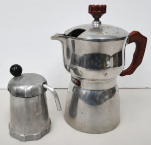 Lot 202 - 2 mid-century stove top coffee makers inc Gombo Hungary, Caffexpress I