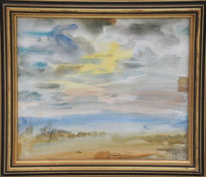 Nornie Gude (1915 - 2002) Framed Watercolour - Coastal Scene, Morning - signed l