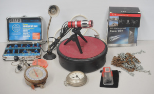 Lot 59 - Box lot - Mixed items - old Electric Rotating Display stand, boxed set