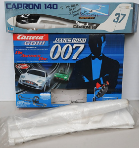 Lot 77 - Mixed lot inc boxed Caproni 140 Styrofoam glider, another unboxed styro