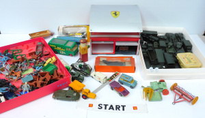Lot 91 - Large quantity of vintage toys inc Scalextric motorbike and sidecar and
