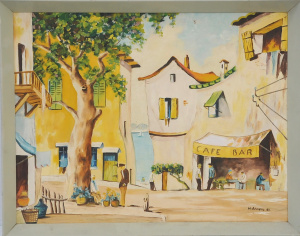 Lot 130 - W Ahrens (Active c1950 - 60s) Large framed Oil Painting - European Tow