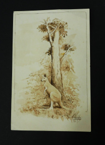 Lot 181 - Unframed watercolour by Arthur Jordan (active c1950s) in sepia tones -
