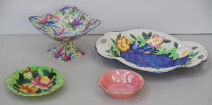Lot 193 - 4 pces vintage English China inc Royal Winton Chintz Delphinium Compor