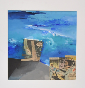 Anne Marie Hall (1945 - ) Mounted Mixed media Collage - Cuba, A Little island wi