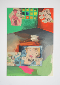 Anne Marie Hall (1945 - ) Mounted Mixed media Collage - I have to Admit, I find