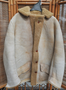 Lot 14 - Vintage Mens 1970s Cream Suede & Wool lined Winter Coat - Medium si
