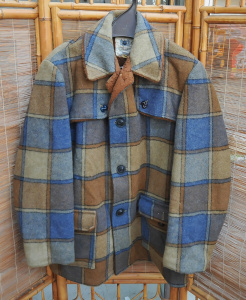 Lot 16 - Vintage Mens Winter Coat - J B Hunter label, Blue & Brown check pri