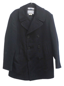 Lot 17 - Vintage Mens Black woollen DSCP Quarterdeck Label Naval Pea Coat - shor