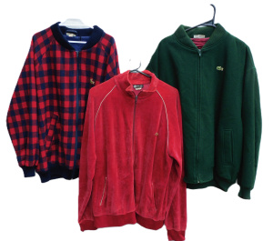 Lot 18 - 3 x vintage gents' zip up casual jackets inc 2 x Chemise Lacoste (size