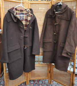 Lot 23 - 2 x Vintage Mens Duffle Coats - both made by Goverall in England - Brow