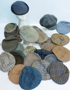 Lot 25 - Group of vintage flat capsdriving caps inc Kangol, Harris Tweed, Batter