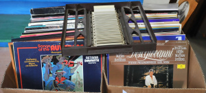 Lot 33 - Vintage Plastic K-Tel Record Selector & 2 x Boxes of Mostly Soundtr