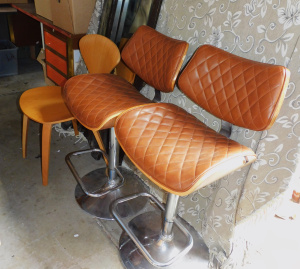 Lot 38 - Group lot - Vintage & Modern Furniture - Pair Koala brand Bar Stool