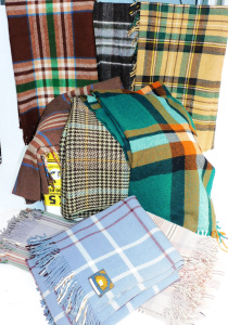 Lot 44 - Approx 9 Vintage Woollen Rugs - Travel & Picnic - Muted tones - all