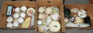 Lot 46 - 3 x Boxes of China, Glass & Ceramics incl Trios, Jugs, Plates etc