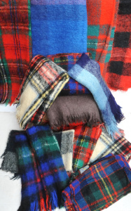 Lot 52 - Approx 12 Vintage Mohair Rugs inc 4 Knee rugs - Various colours - some