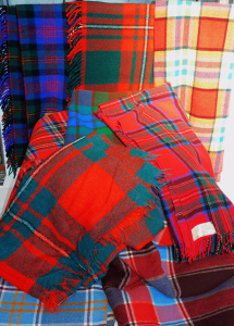 Lot 57 - Approx 9 Vintage Woollen Rugs- Travel & Picnic - All with fringes i