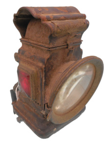 Lot 61 - Vintage H Miller & Co Bicycle Oil Lamp Headlamp - all Original w Bu