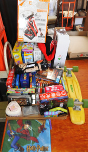 Lot 90 - 2 x Boxes of Mixed Toys, Games & DVDs incl Mambo Plastic Penny Boar