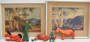 Lot 105 - Group lot - 2 x Vintage c1960s Framed Colour Albert Namatjira Prints -